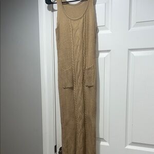 SHEIN Tan Knit Maxi Dress